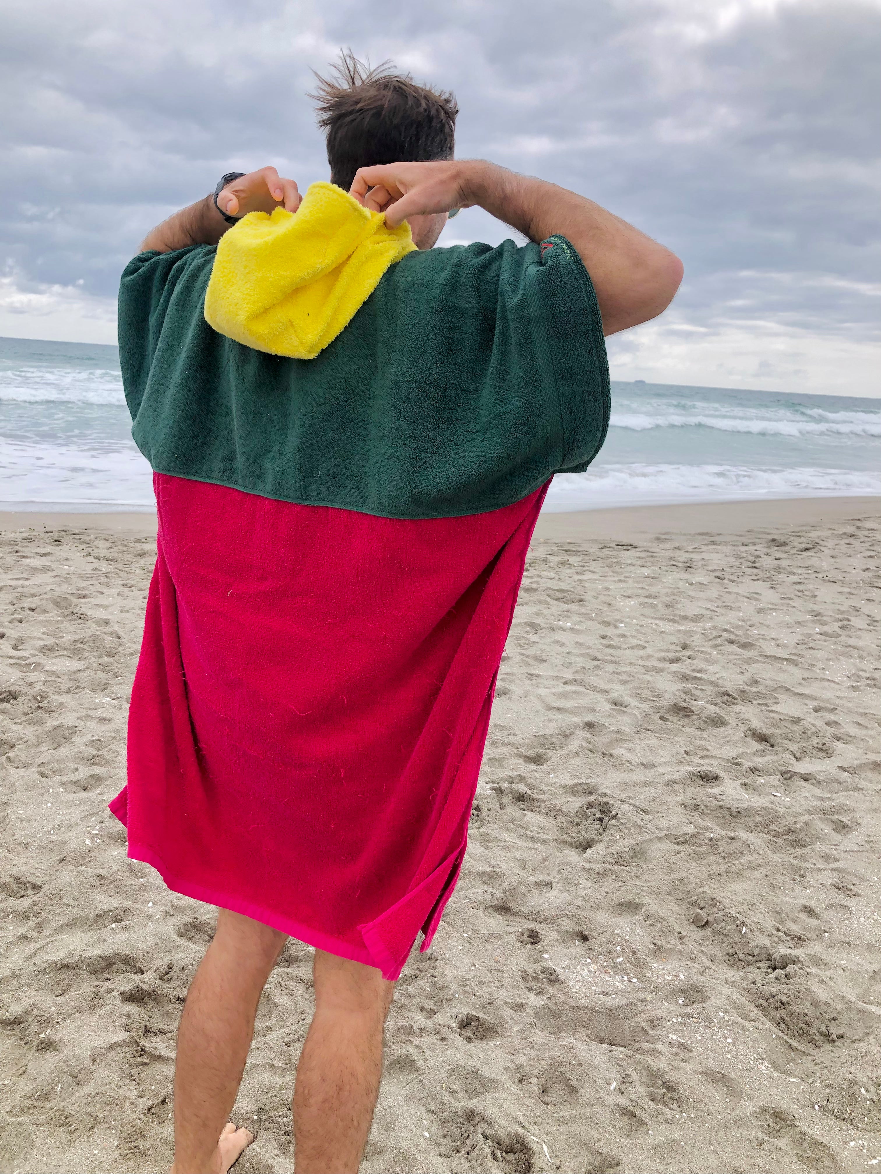 Towel Poncho - XL- Colourblock1