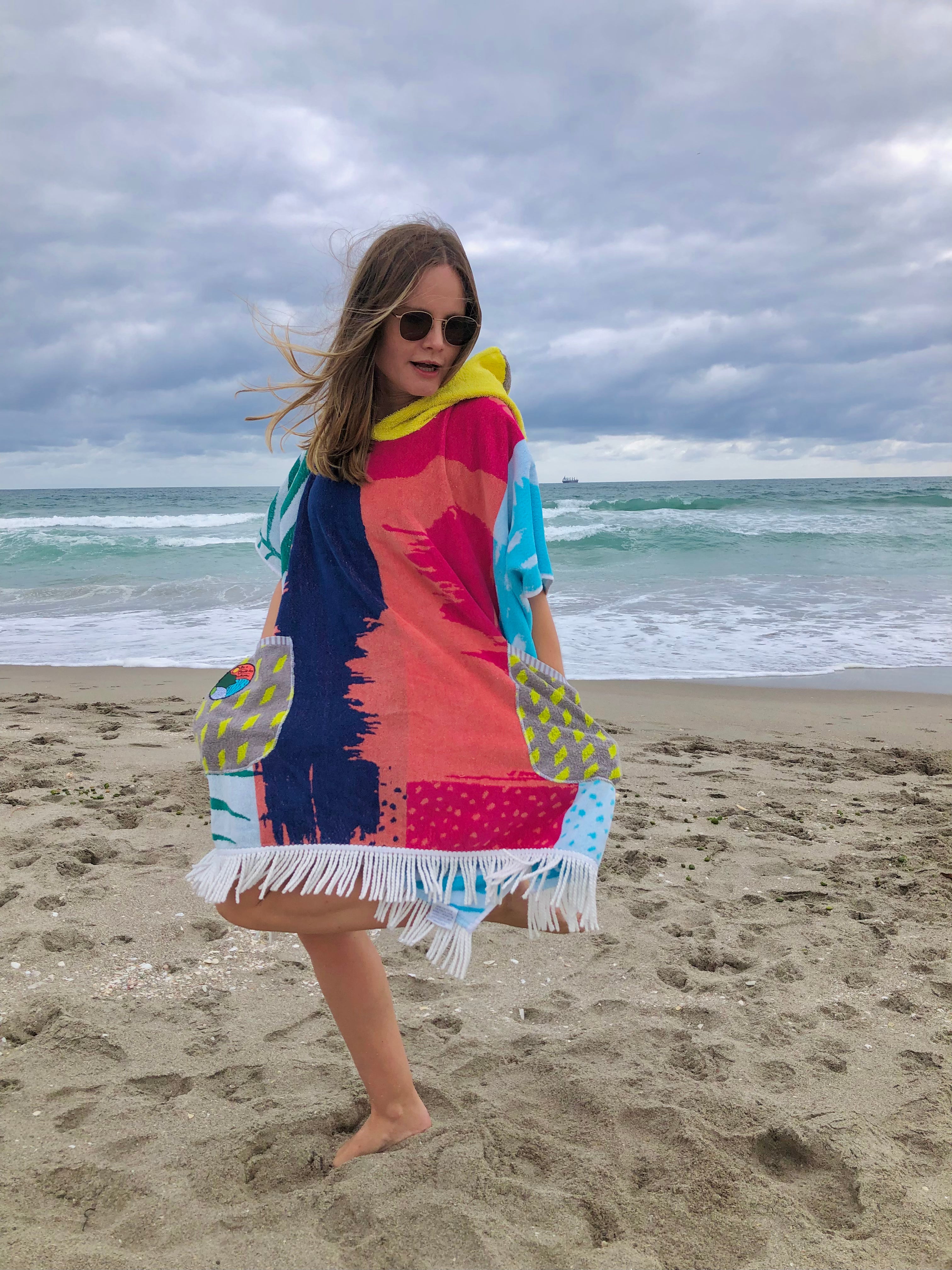 Towel Poncho - short & wide - Beach Xmas